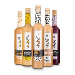 Kit 5 Licores IT44 – Doce de Leite, Cappuccino, Maracujá Trufado, Jabuticaba e Banoffee